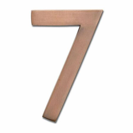 PERFECTPATIO Solid Cast Brass 5 in. Antique Copper Floating House Number 7 PE3316310